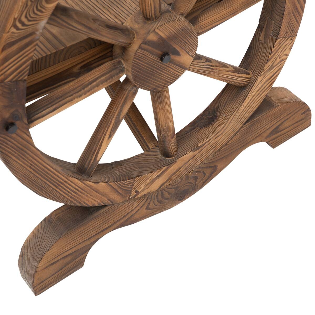 Outsunny Gartenbank dunkelbraun Holz B/H/T: ca. 114x80x58 cm