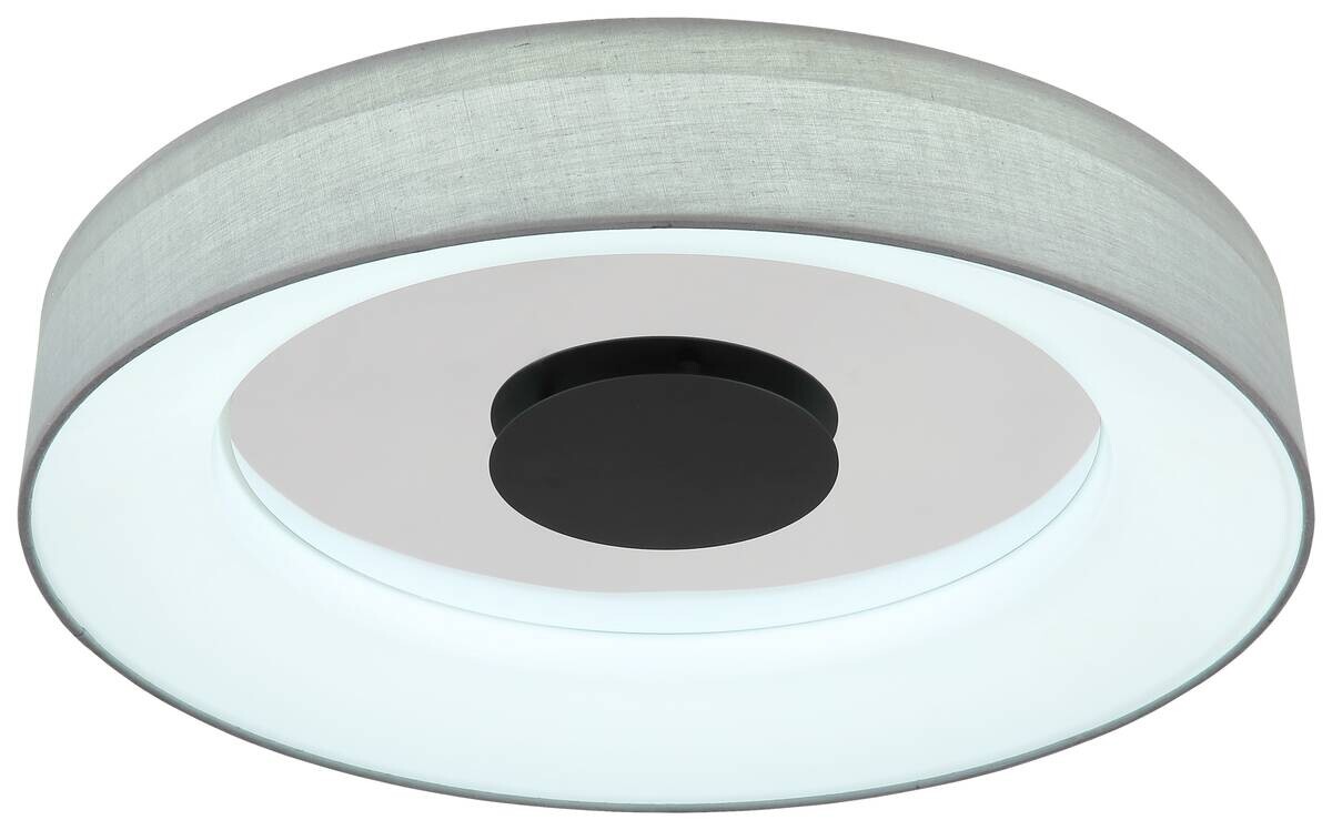 GLOBO LED-Deckenleuchte 48372-30 mattschwarz weiß grau Metall Textil H/D: ca. 9,8x46,8 cm