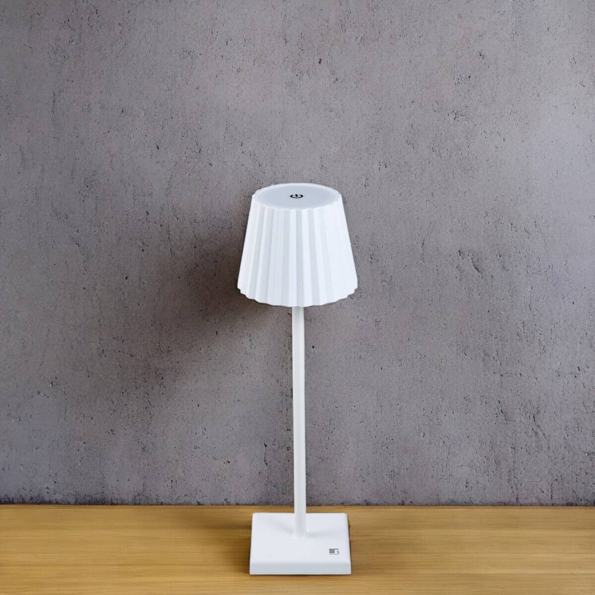 BERGNER LED-Tischleuchte Lines weiß B/H: ca. 11,6x38 cm