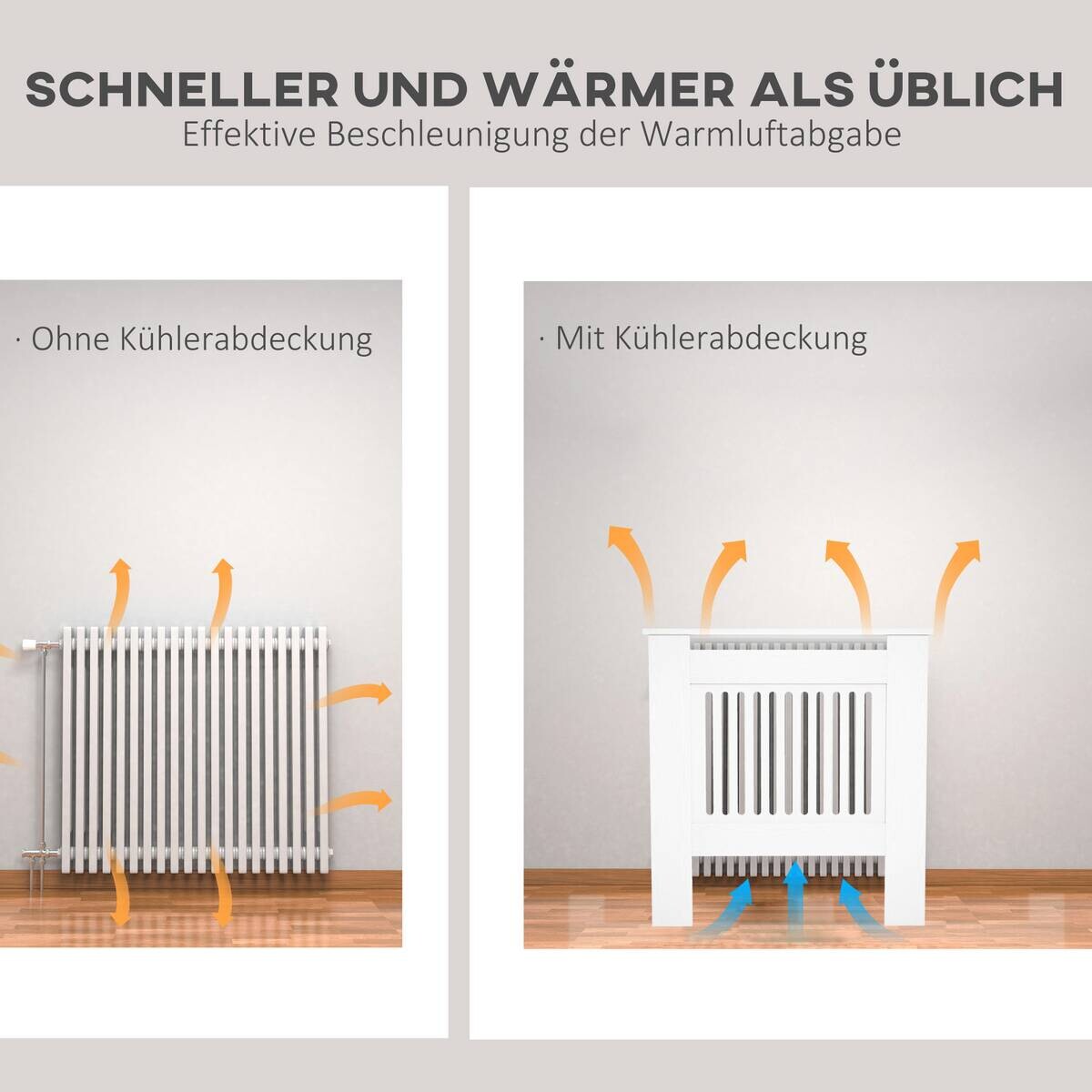 HOMCOM Heizkörperverkleidung weiß B/H/T: ca. 79x81x19 cm