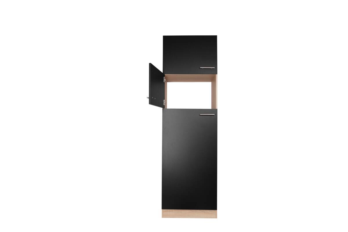 Kühlumbauschrank Merle schwarz B/H/T: ca. 60x200x60 cm