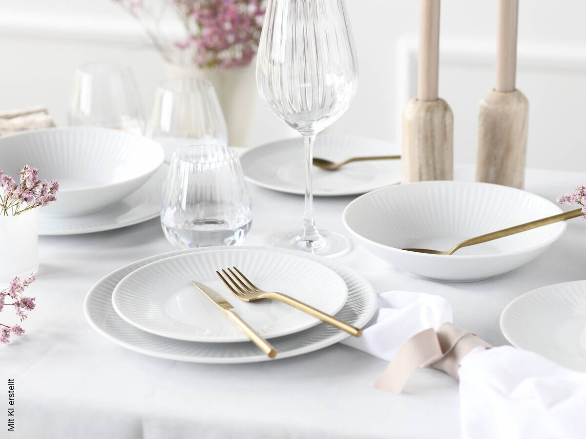 CreaTable Teller-Set Valencia weiß Porzellan