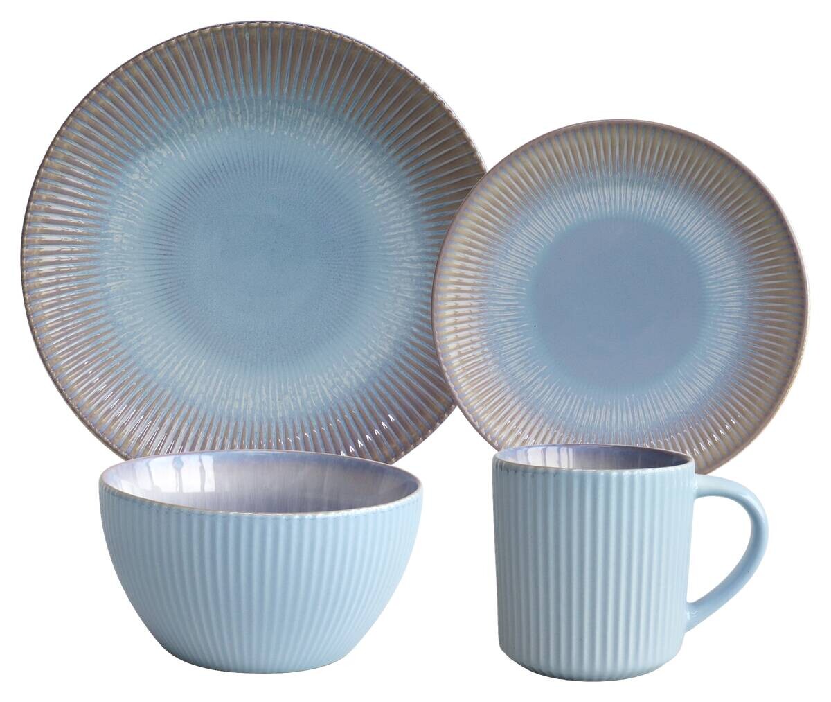 POCOline Kombiservice hellblau Steingut 16 tlg.