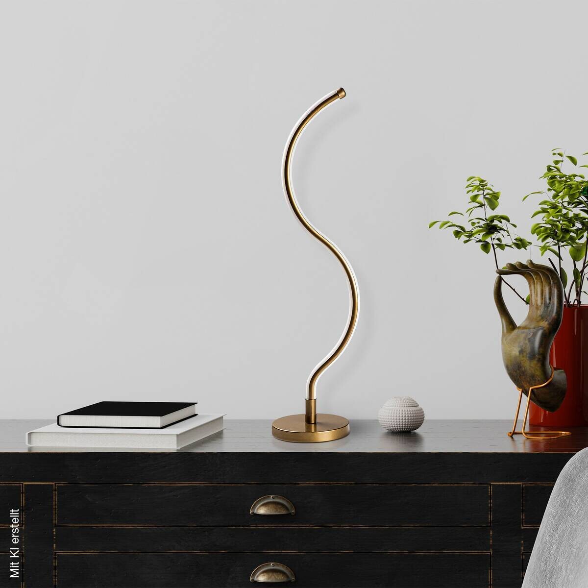 Opviq LED-Tischleuchte gold Metall B/H/T: ca. 13x57x13 cm