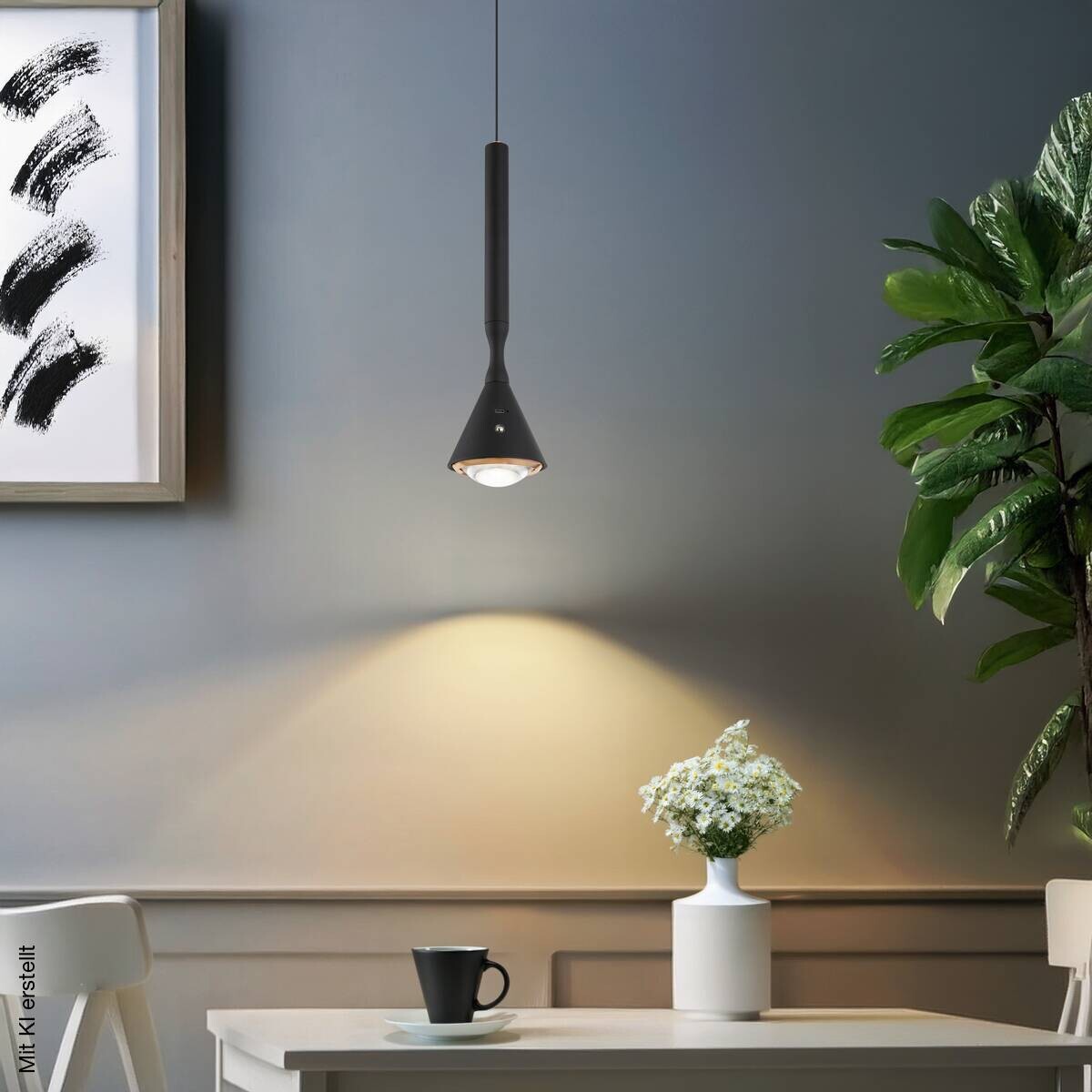 GLOBO Hängeleuchte schwarz Opal Kunststoff Metall H/D: ca. 210x9,9 cm 1 Brennstellen