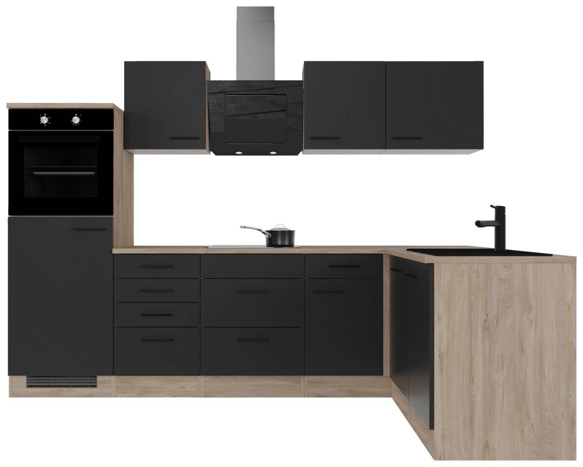Küchenblock Capri schwarz B/T/L: ca. 280x60x170 cm