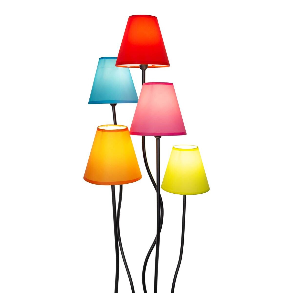 Näve Leuchten Stehlampe 2041261 multicolor Metall Textil B/H/T: ca. 36x166x40 cm 5 Brennstellen