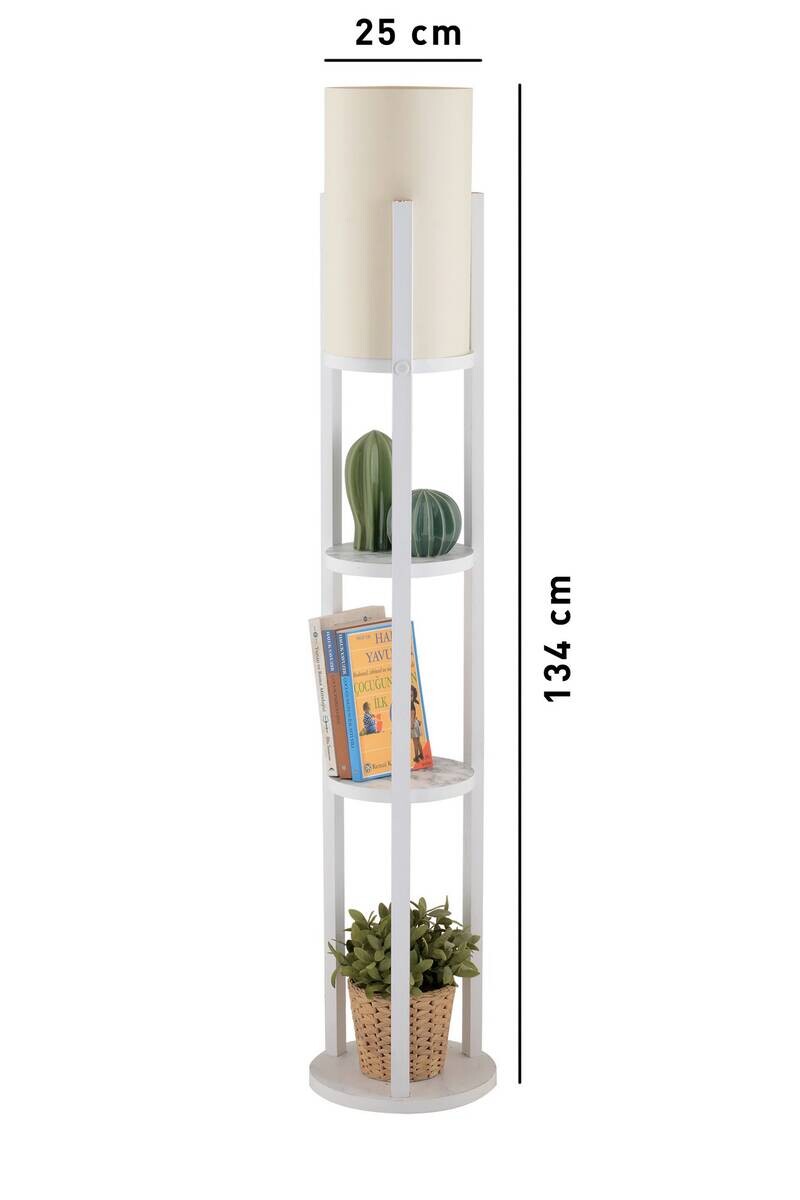 Opviq Stehlampe weiß Spanplatte MDF B/H/T/L/D: ca. 21x135x21x21x21 cm E27 1 Brennstellen
