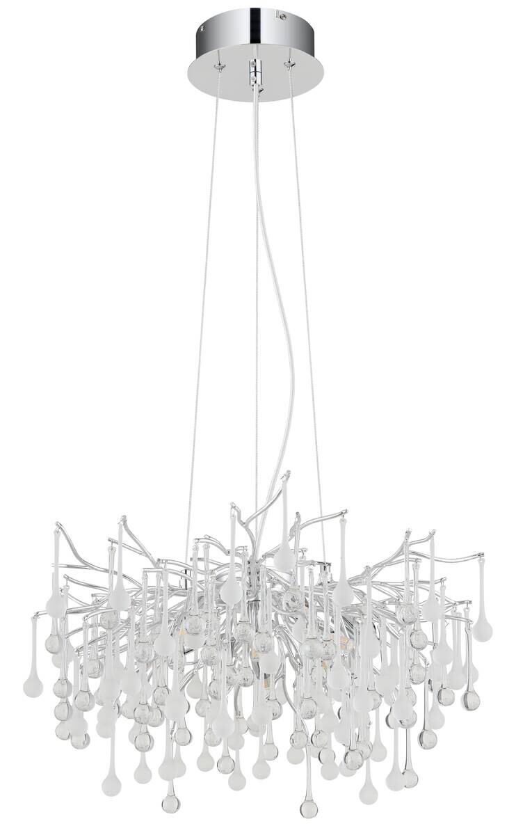 GLOBO Kronleuchter Chrom Aluminium Metall H/T: ca. 150x60 cm G9 10 Brennstellen