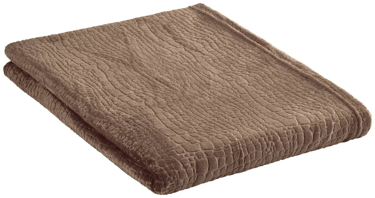 Flanelldecke Croco braun Polyester B/L: ca. 140x200 cm
