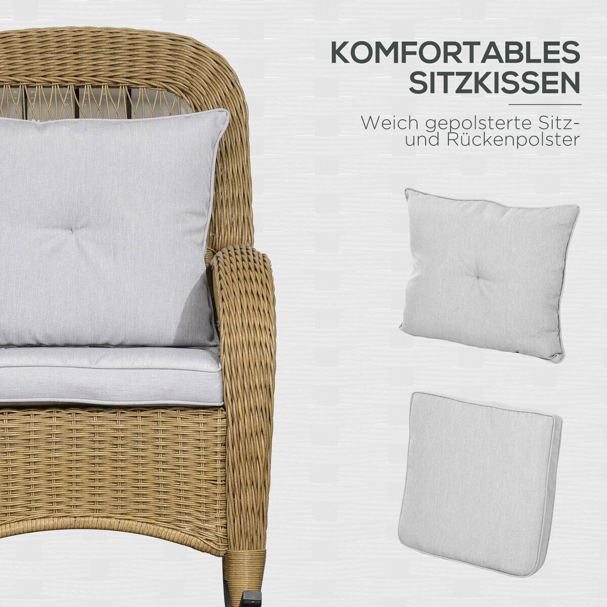 Outsunny Gartenstuhl gelb Polypropylen B/H/L: ca. 92x69x100 cm