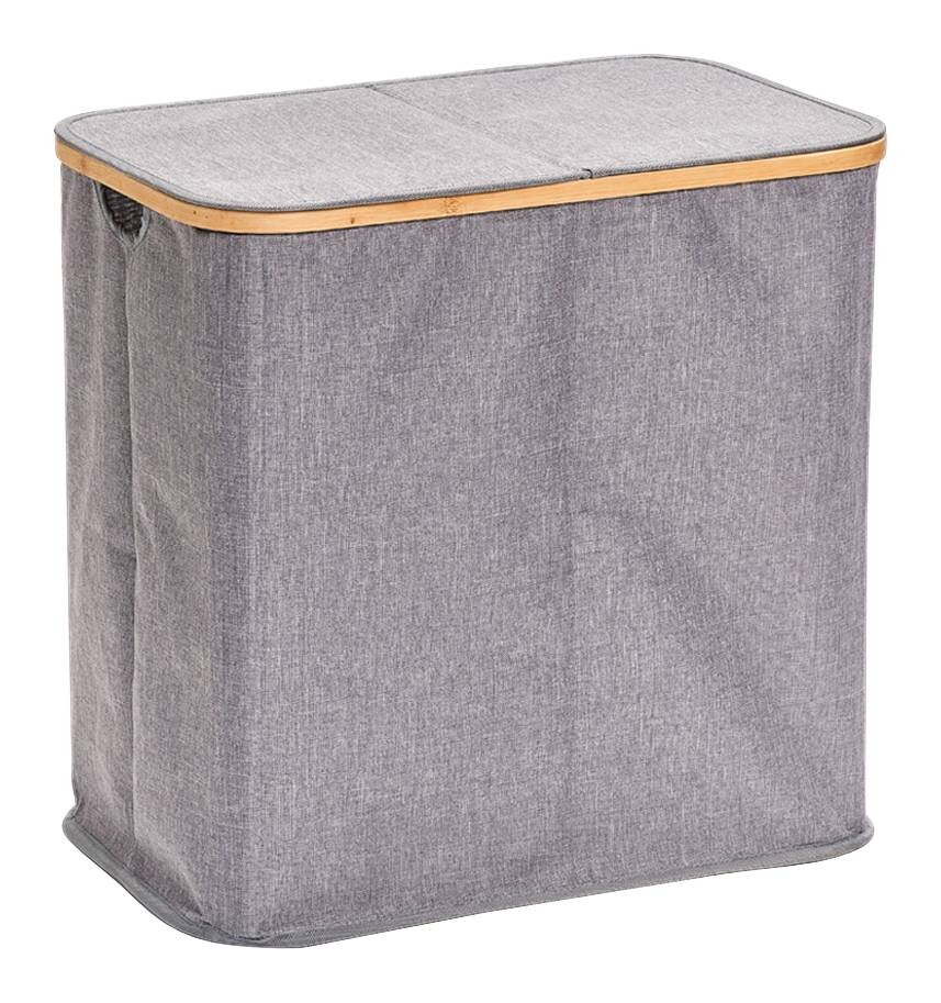 Zeller Wäschesammler 2-fach grau Polyester B/H/L: ca. 33,5x50,5x53,5 cm
