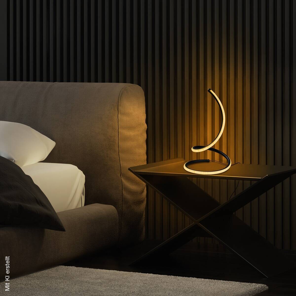 Opviq LED-Tischleuchte schwarz Metall B/H/T: ca. 25x40x25 cm