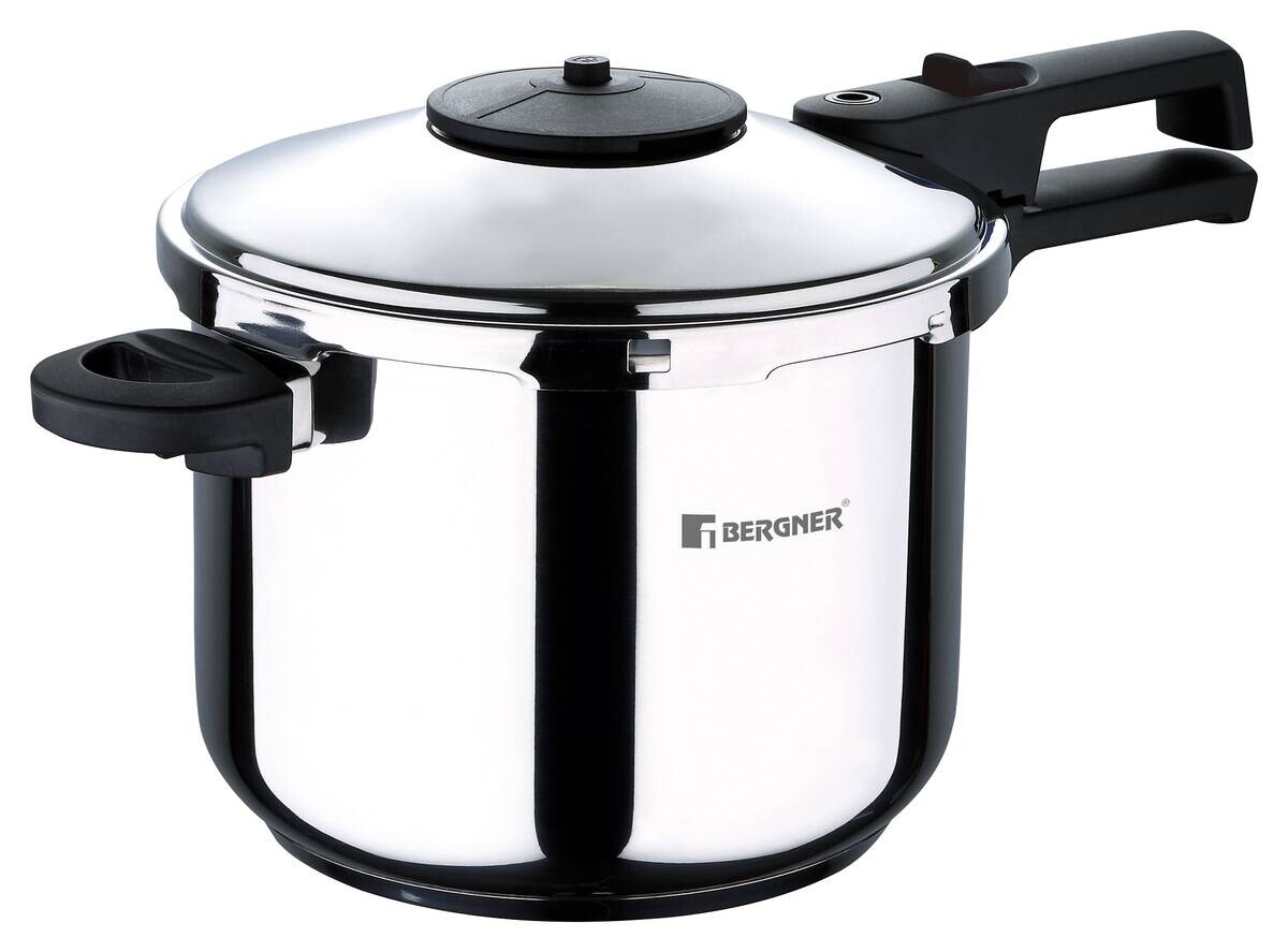 BERGNER Schnellkochtopf CRETA schwarz Edelstahl B/H/L: ca. 22x27x42 cm
