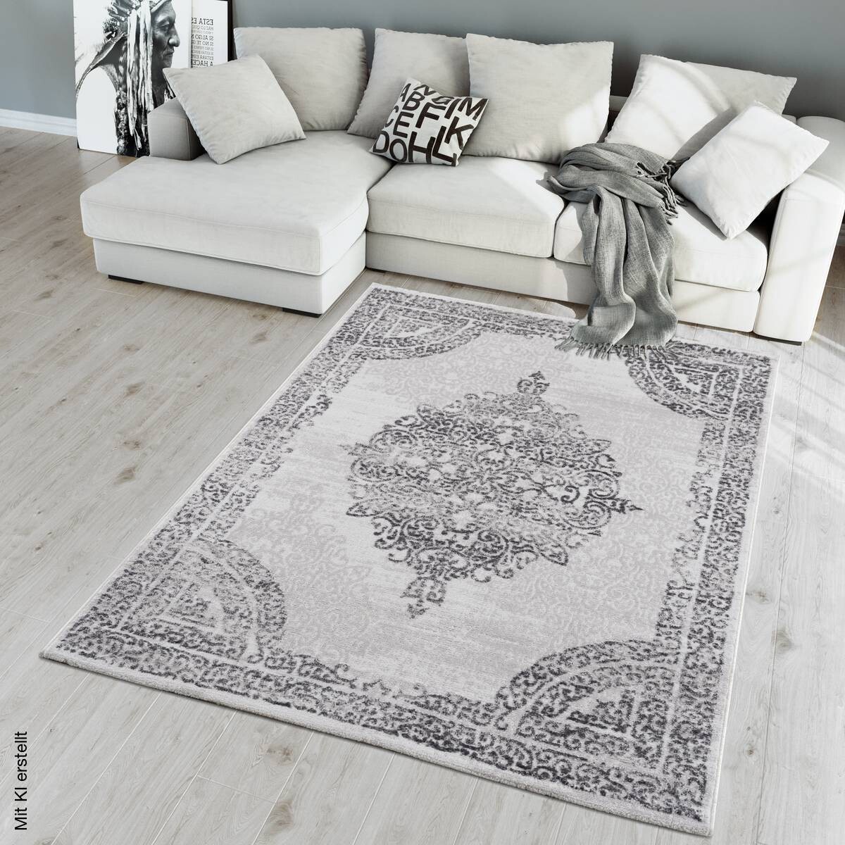 Sanat Teppich Evra hellgrau B/L: ca. 120x160 cm