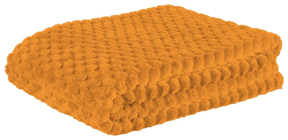 POCOline Wohndecke Wabe orange 100% Polyester B/L: ca. 150x200 cm