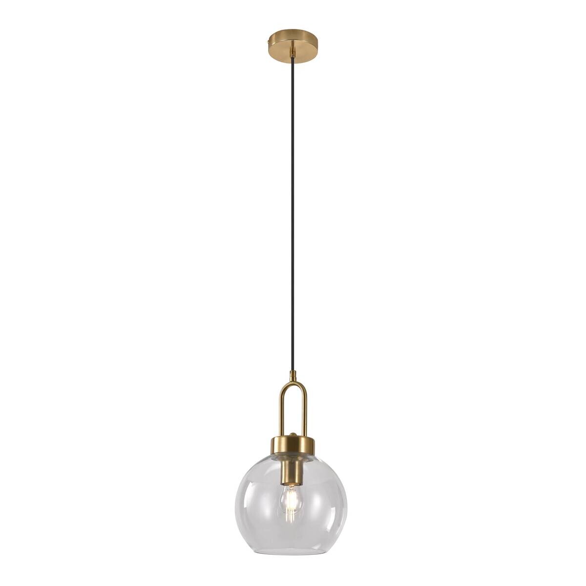 Pendelleuchte Luton messing Glas Stahl B/H/L: ca. 20x33x20 cm E27 1 Brennstellen