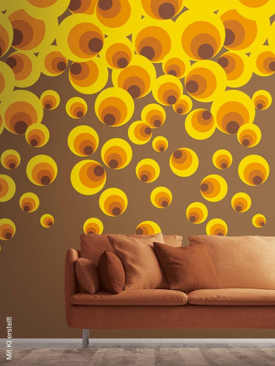 Livingwalls Fototapete Vintage gelb braun orange B/L: ca. 280x159 cm