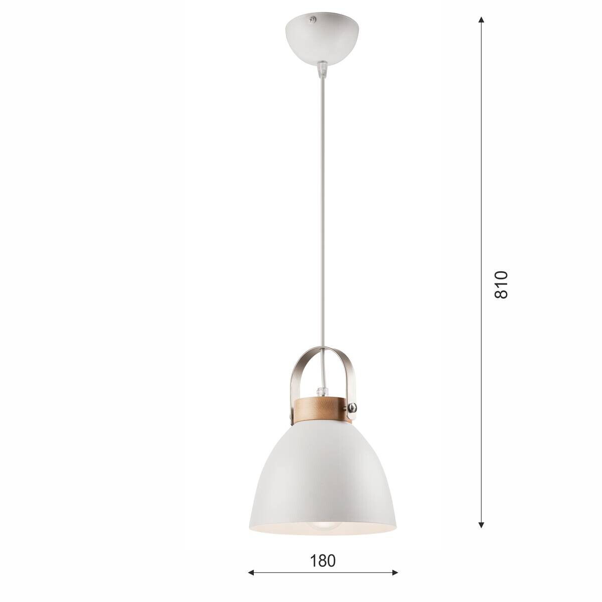 Lamkur Pendelleuchte DANIELLE 31798 weiß Holz Stahl H/L: ca. 81x18 cm E27 1 Brennstellen
