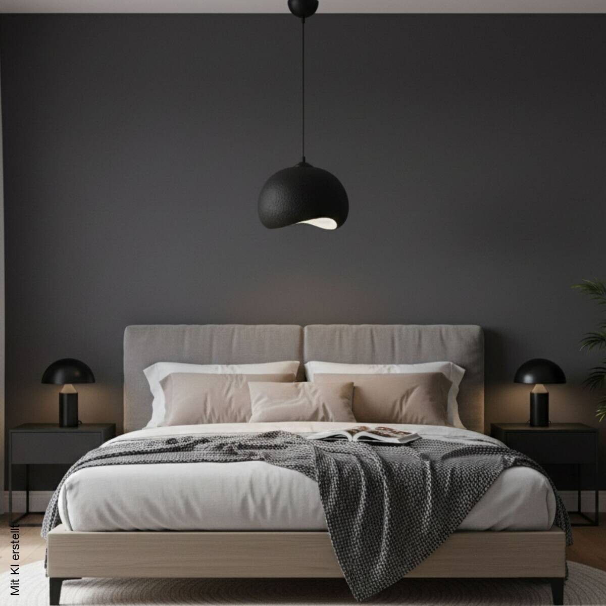 Opviq Pendelleuchte Yontu-15850-A schwarz Polyester-Mischgewebe Metall B/H/L: ca. 29x120x34 cm E27 1 Brennstellen