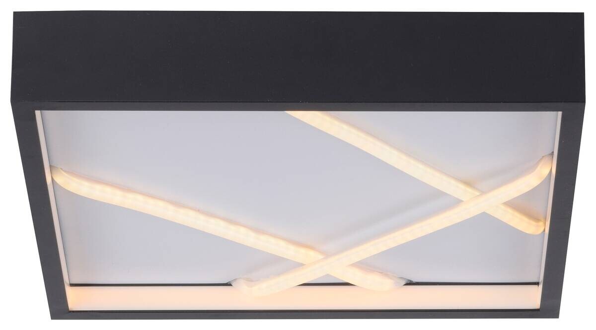 Just Light LED-Deckenleuchte Mikado schwarz B/H/L: ca. 30x5,3x30 cm