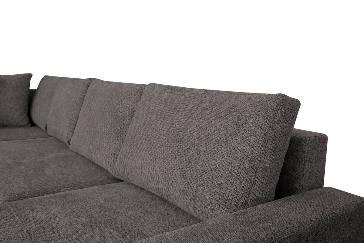 Wohnlandschaft dunkelgrau Microfaser B/H/T: ca. 312x90x169 cm