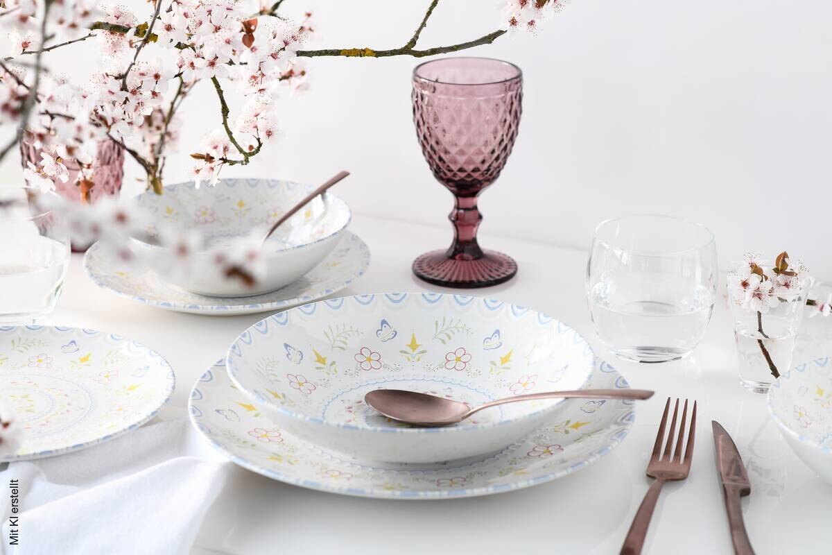 CreaTable Kombiservice Primavera pastell Steinzeug 16 tlg.