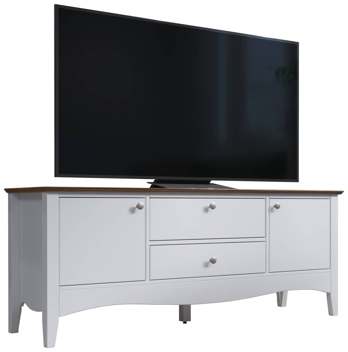 TV-Lowboard Lissabon weiß lackiert café braun lackiert B/H/T: ca. 140x58x42 cm