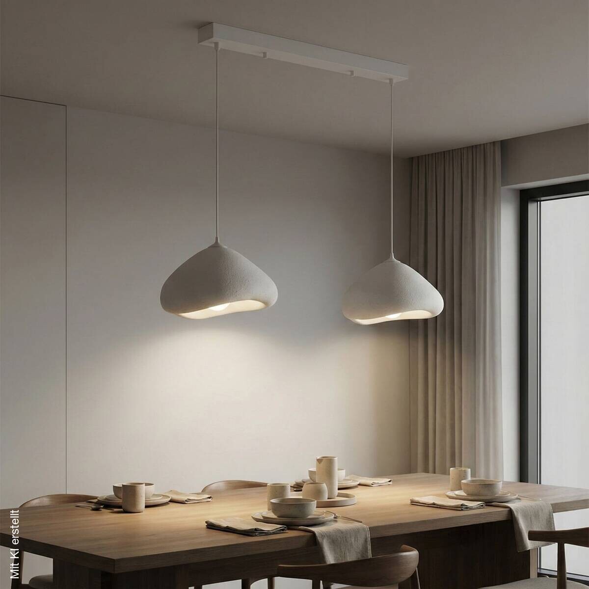 Opviq Pendelleuchte weiß B/H/T: ca. 68x105x32 cm E27 2 Brennstellen