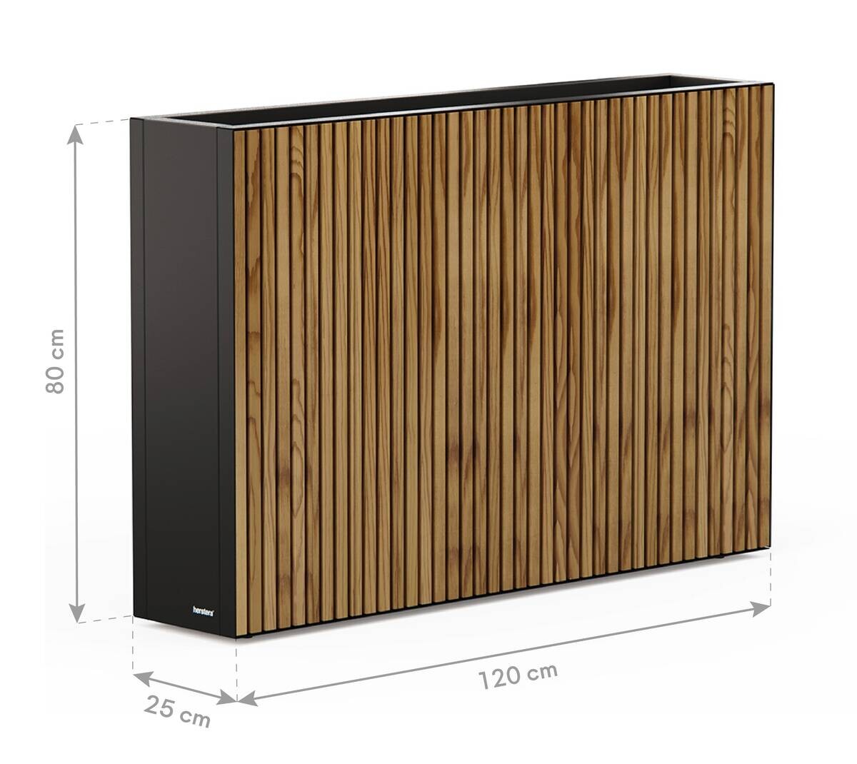 Herstera Garden Pflanzkübel Deco Planter schwarz Holz B/H/L: ca. 120x80x25 cm
