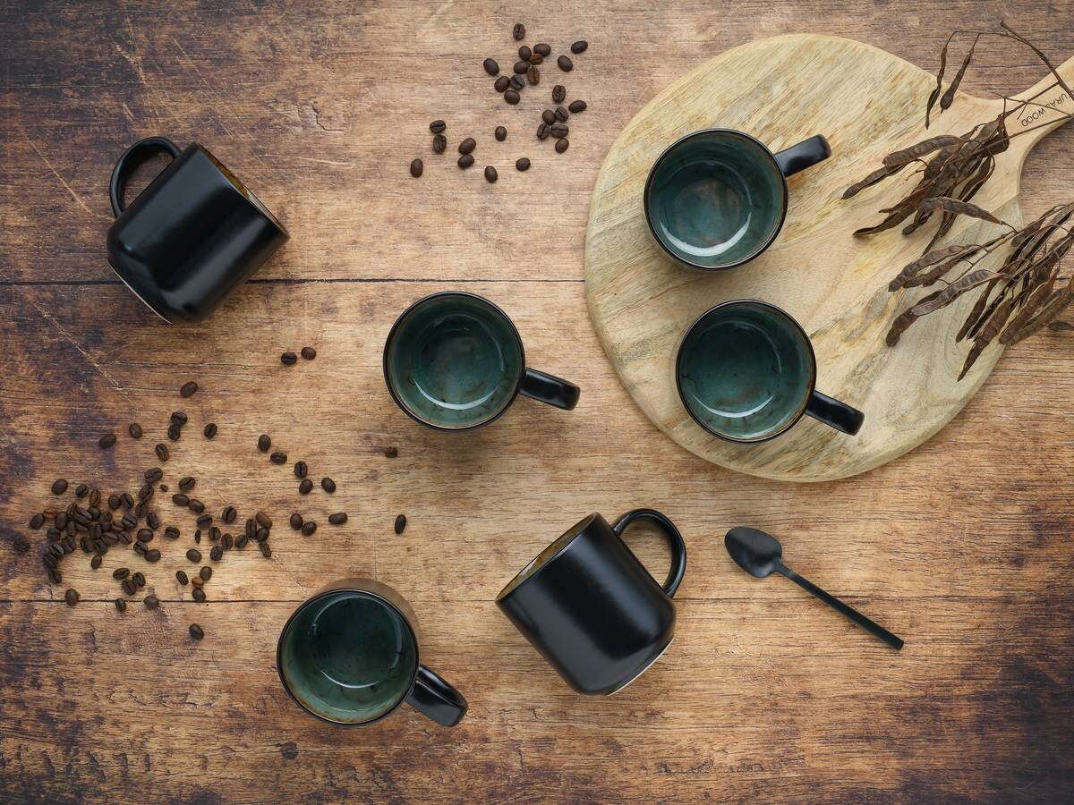 CreaTable Kaffeebecher Nordic Fjord Green grün Steinzeug