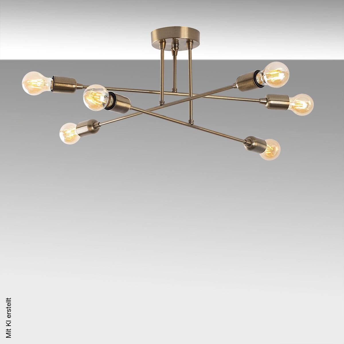 Opviq Deckenleuchte Fleur-1504 B/H/T/L/D: ca. 66x27x66x66x66 cm E27 6 Brennstellen