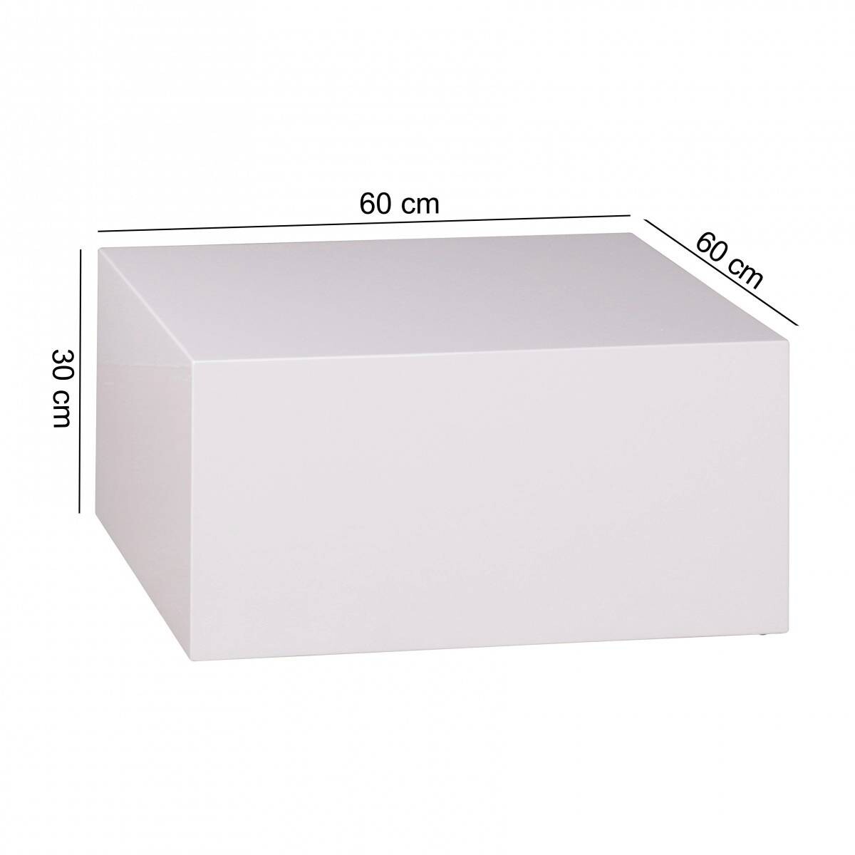 Wohnling Couchtisch weiß MDF B/H/T: ca. 60x30x60 cm