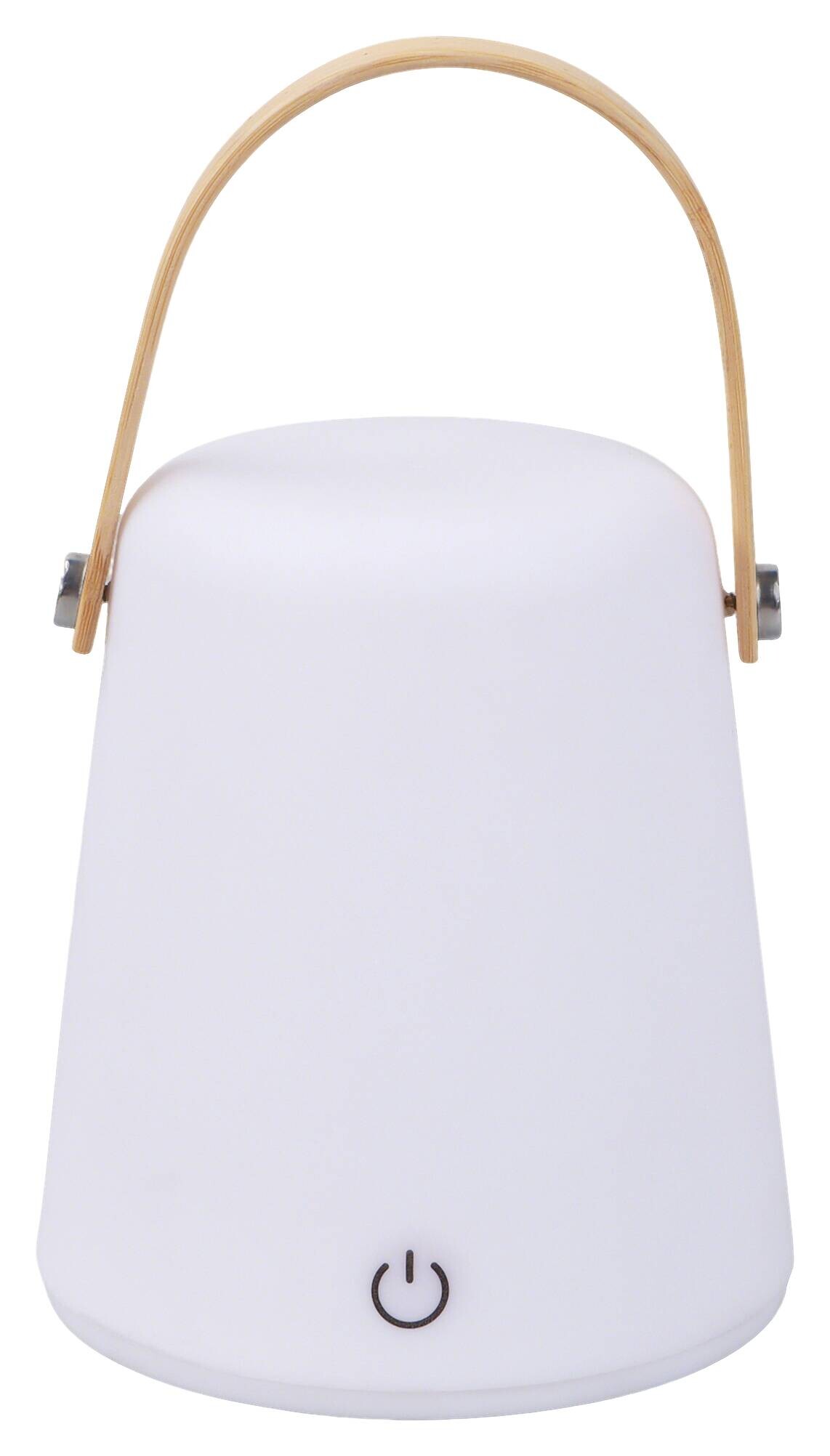 POCOline LED-Tischleuchte Isla weiß Kunststoff Bambus H/D: ca. 13,5x12 cm
