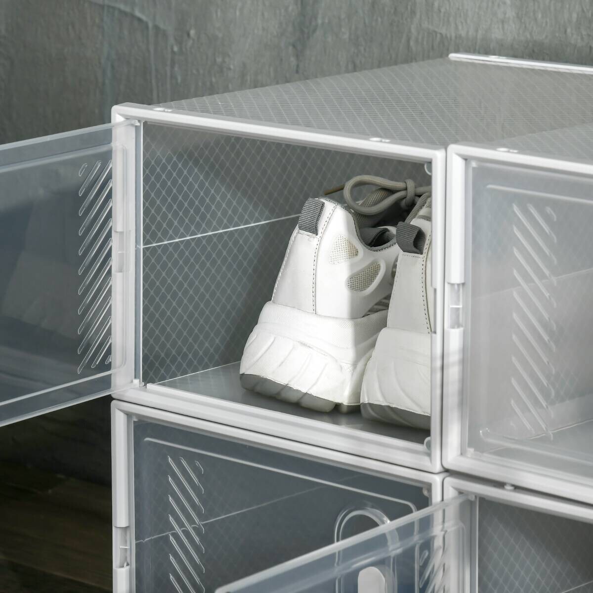 HOMCOM Schuhregal transparent Polypropylen B/H/L: ca. 35x25x19 cm