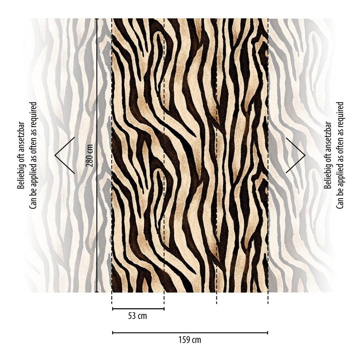 Livingwalls Fototapete Streifen schwarz braun beige B/L: ca. 280x159 cm