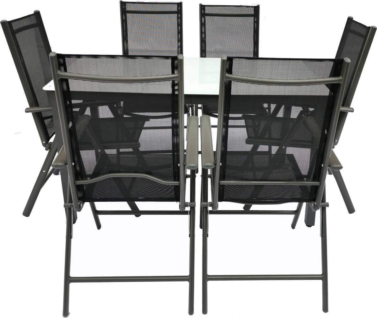 VCM Gartensitzgruppe anthrazit Stahl B/H/L: ca. 140x76x80 cm