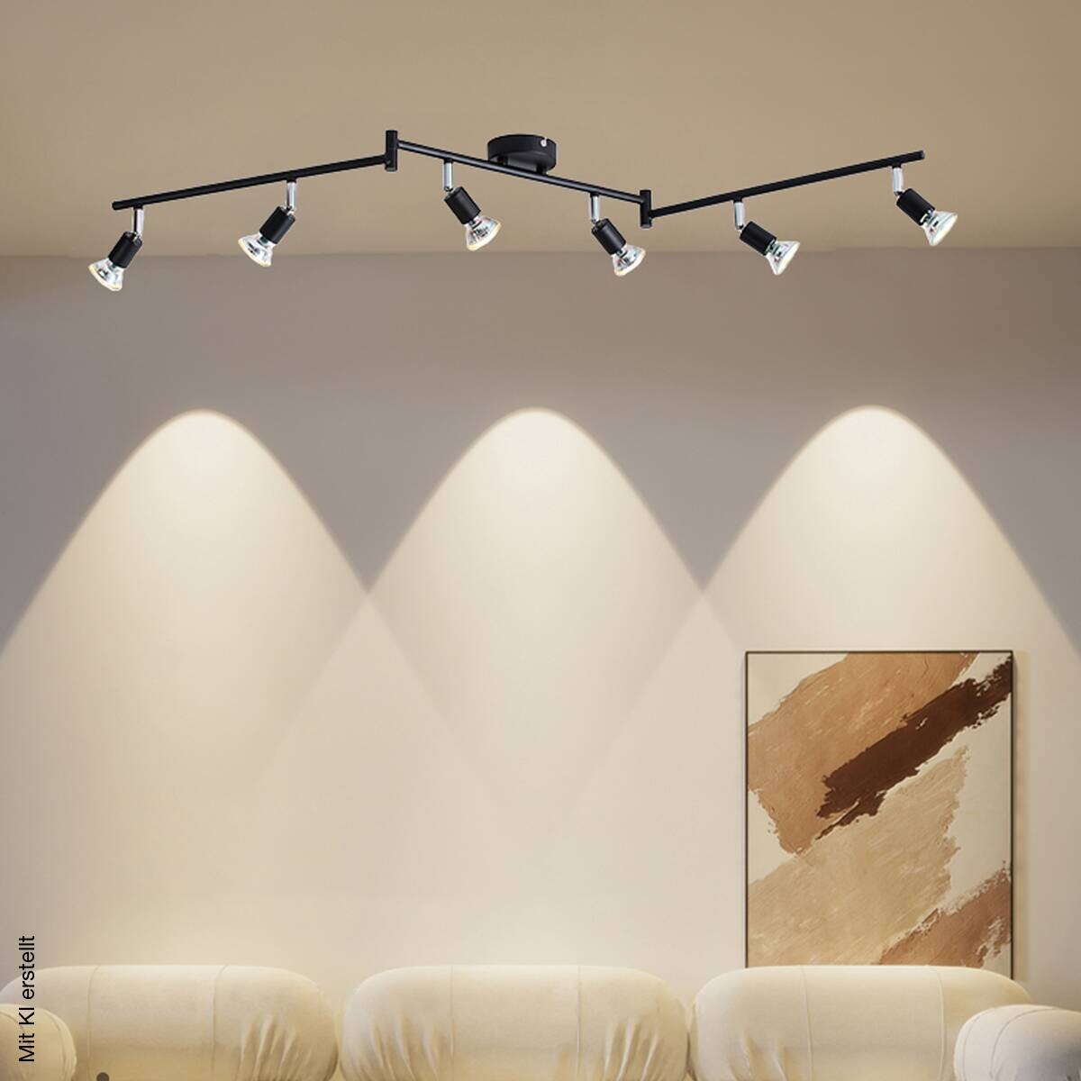 POCOline LED-Spot 6-flg. Boris schwarz B/H/L: ca. 120x9x10 cm 6 Brennstellen