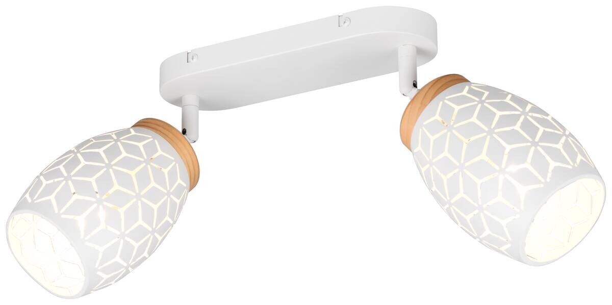 Reality Spots Bidar weiß Metall B/H/L: ca. 28x27x12 cm E14 2 Brennstellen