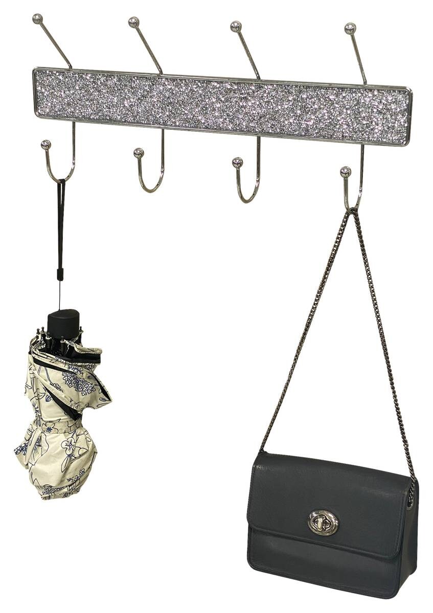 Wandgarderobe Finn glitzernd Metall B/H/T: ca. 45x19x7 cm