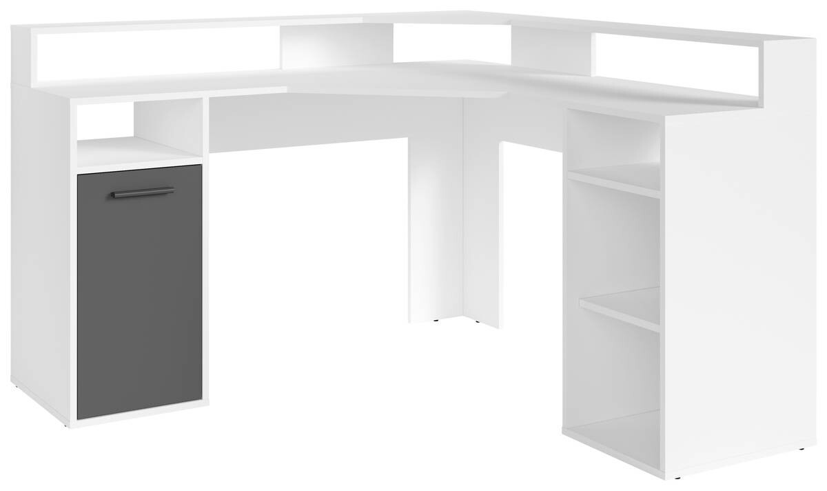 Schreibtisch FOX weiß anthrazit anthrazit B/H/T: ca. 139x90,8x139 cm