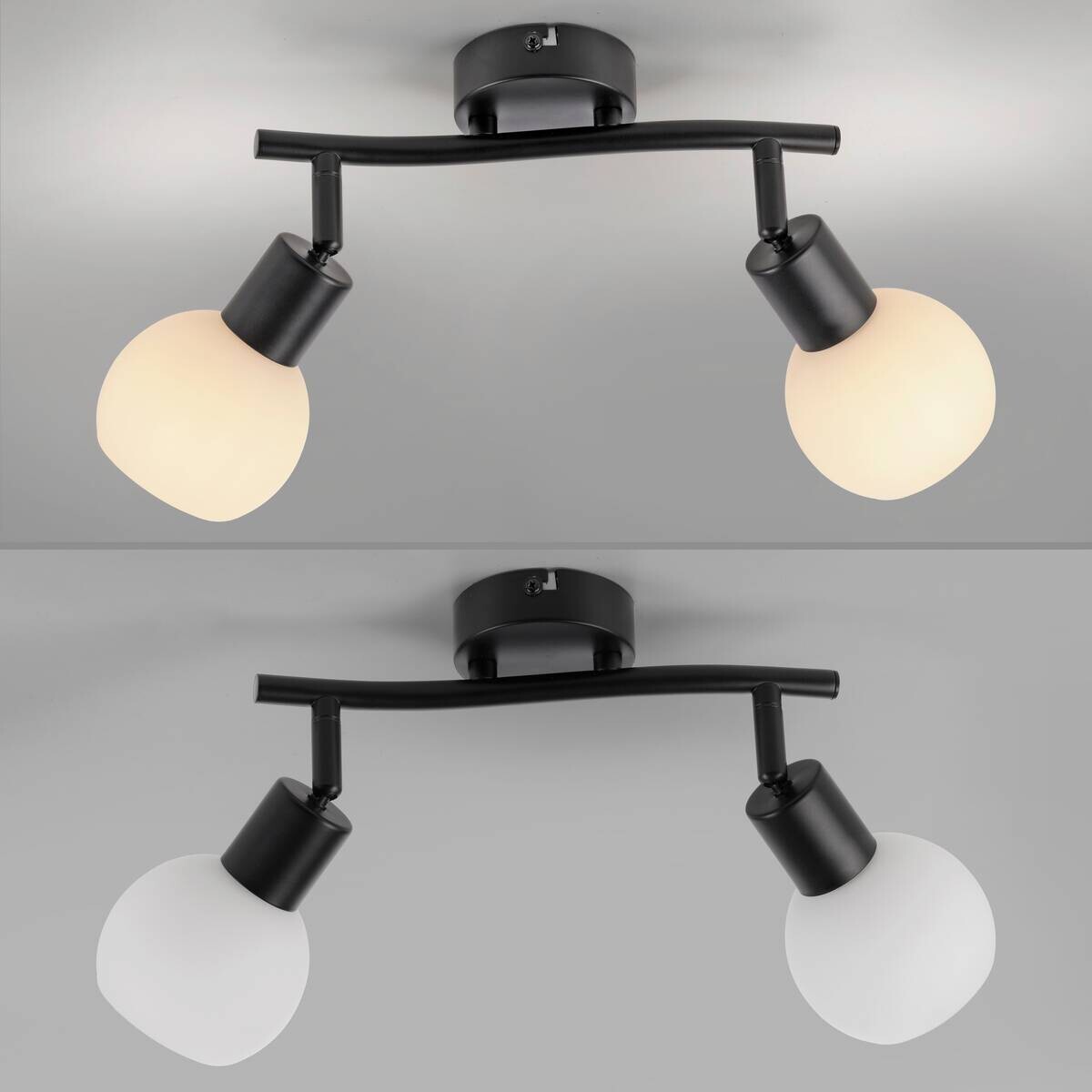 Just Light Spot 2flg. Loki schwarz B/H/L: ca. 25x20x43 cm E14 2 Brennstellen