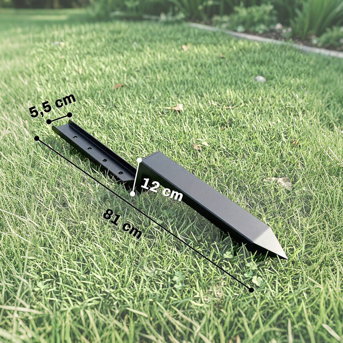 Outsunny Zaunpfosten-Reparaturset schwarz B/H/T/L: ca. 5,5x12x5,5x81 cm