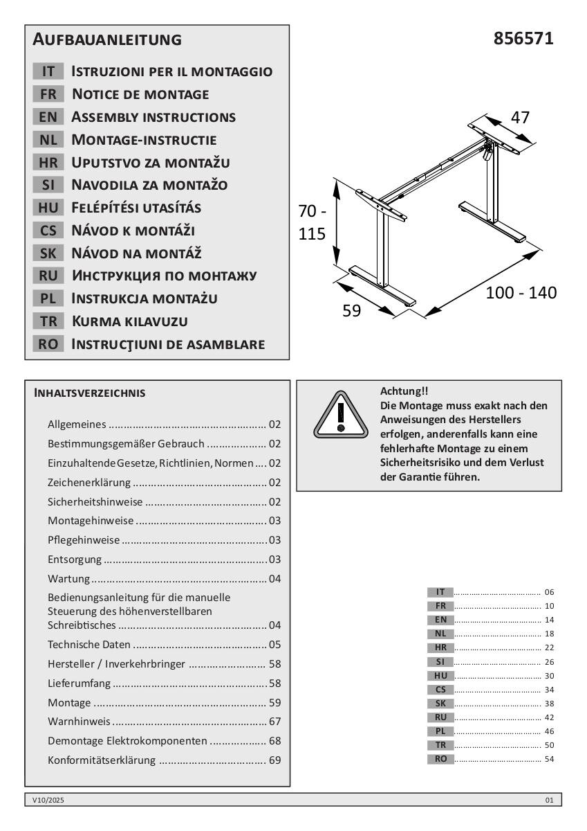 höhenverstellbarer Schreibtisch Serie 2000 Eiche Landhaus Nachbildung B/H/T: ca. 160x73x75 cm