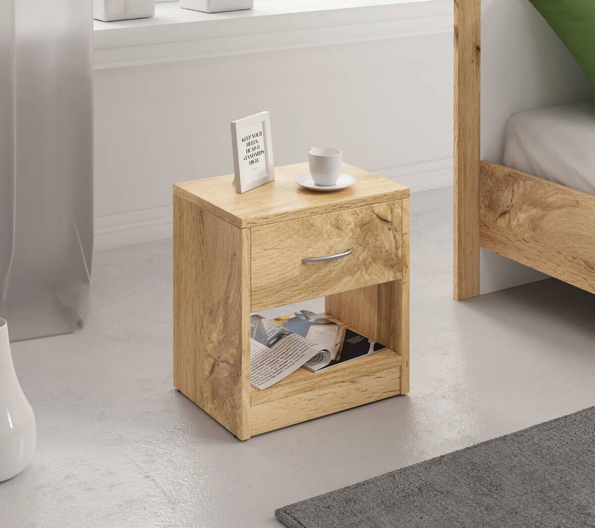 Nachtkonsole NAKA Eiche Wotan Nachbildung B/H/T: ca. 39x41x28 cm