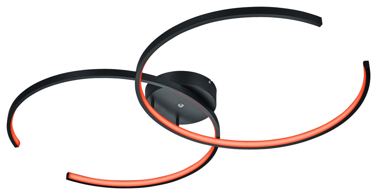 TRIO Deckenleuchte Citizen schwarz Metall B/H/T: ca. 94x8x55 cm 2 Brennstellen