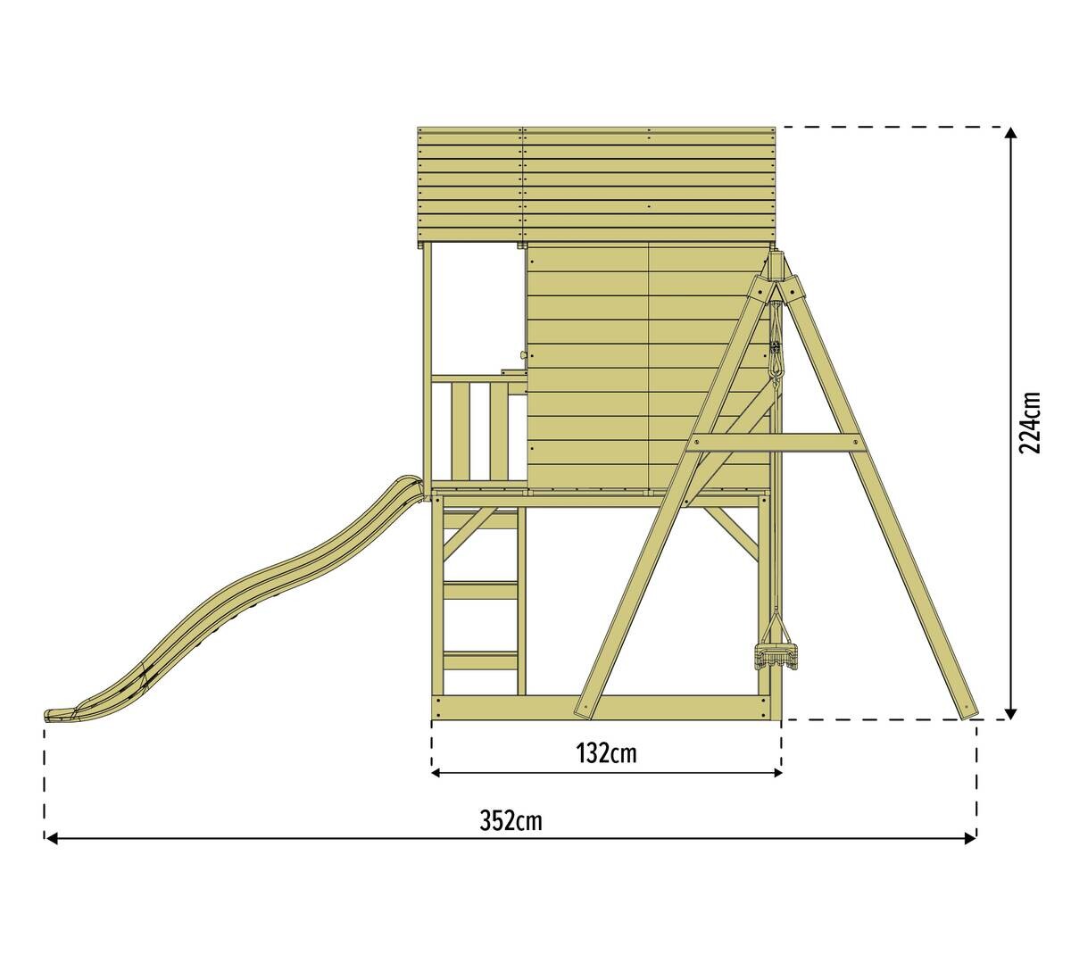 Zwerkules Spielhaus Lolla grau B/H/L: ca. 280x224x352 cm