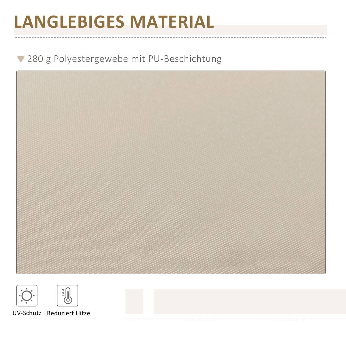 Outsunny Fenstermarkise mit Handkurbel weiß B/T/L: ca. 395x350x245 cm