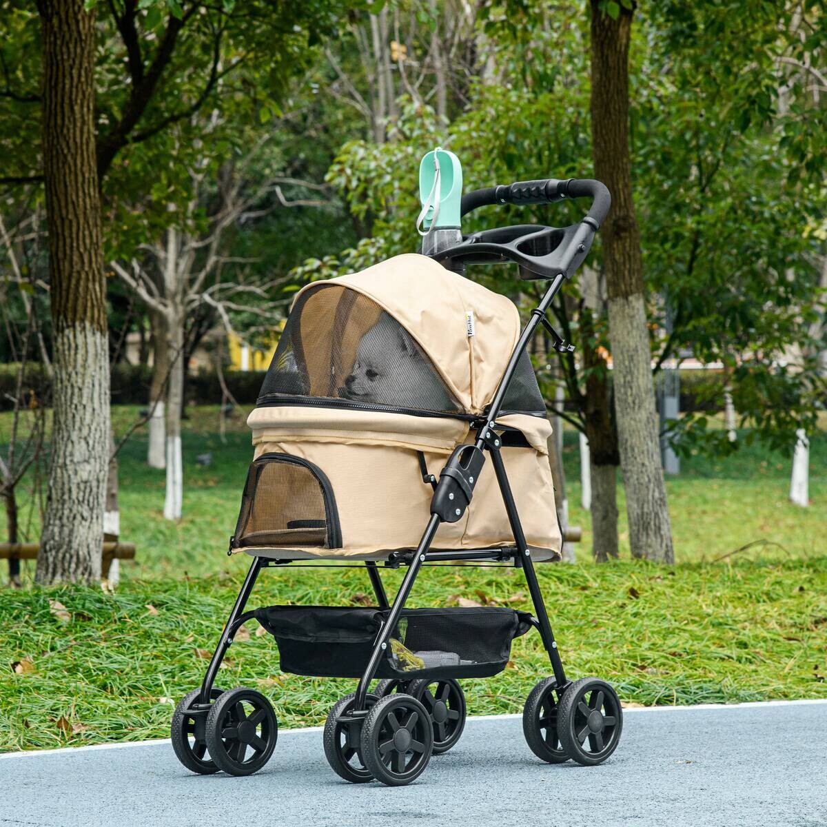 PawHut Hunde-Zubehör khaki Polyester B/H/L: ca. 45x67x96 cm