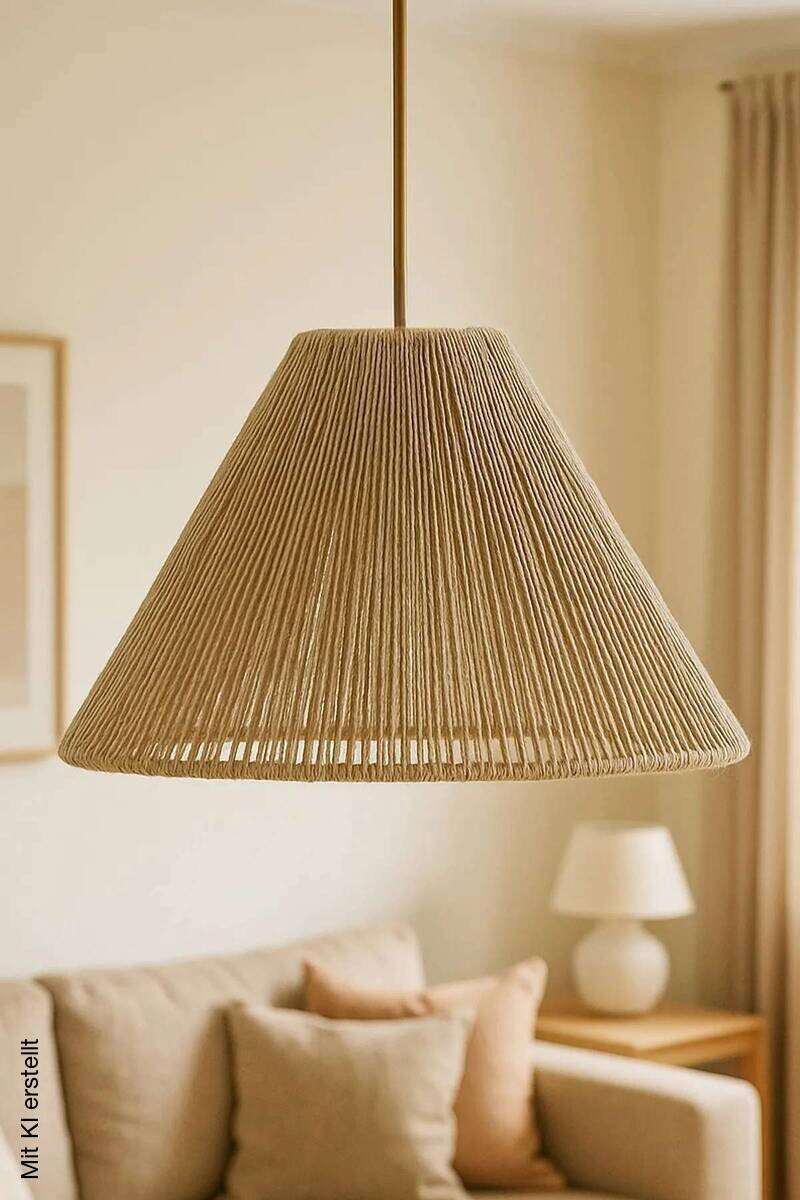 Opviq Pendelleuchte beige Kunststoff B/T/L: ca. 30x30x30 cm E27 1 Brennstellen